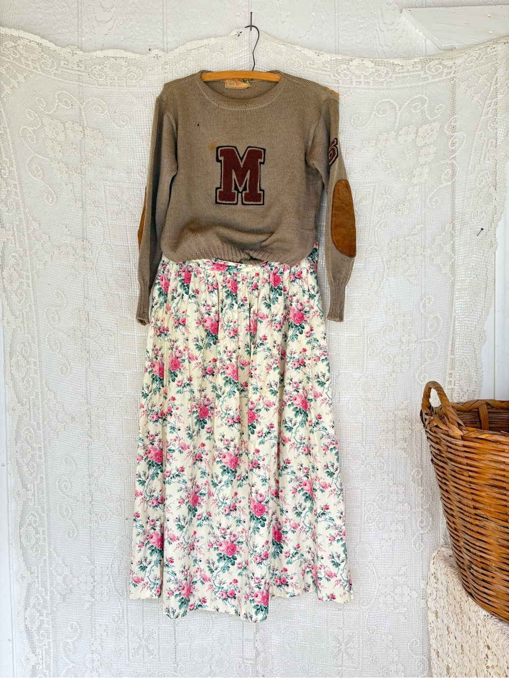 Vintage Floral Skirt Made in USA Small